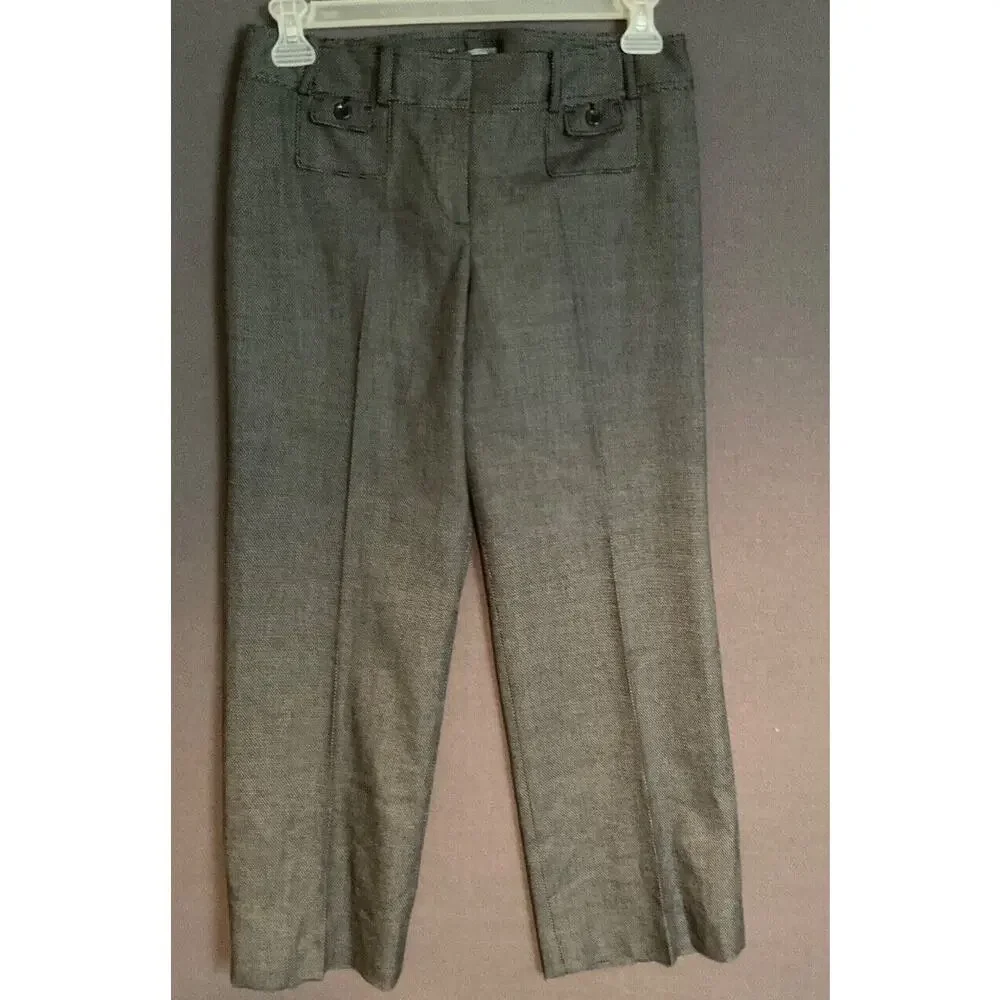Ann Taylor Petites‎ Lindsay Trousers Size 8P Gray Herringbone Dress Pants